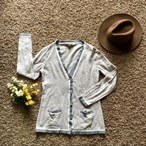 Banana Republic Piped Button Up Cardigan